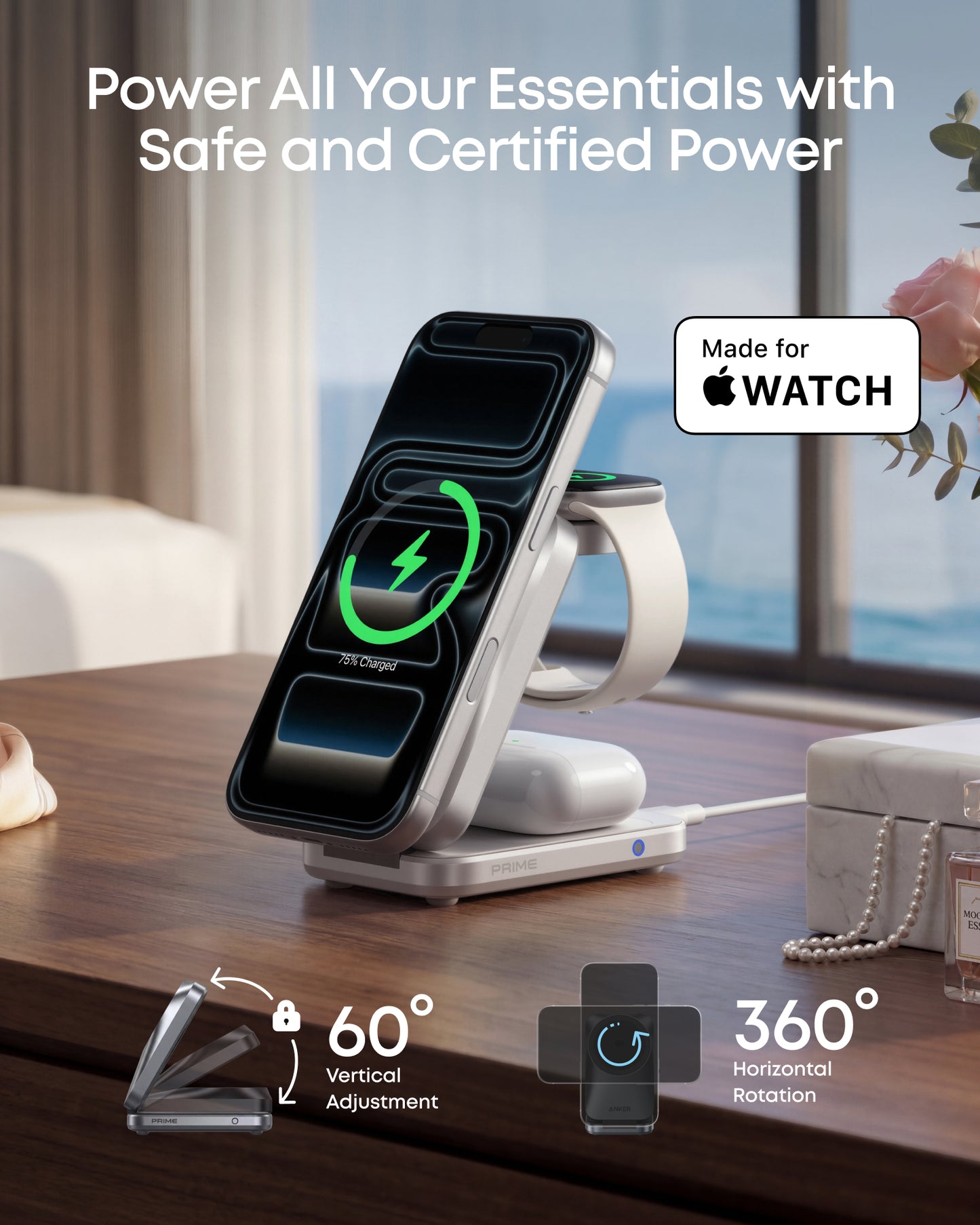 Anker Prime 25W 三合一無線充電器