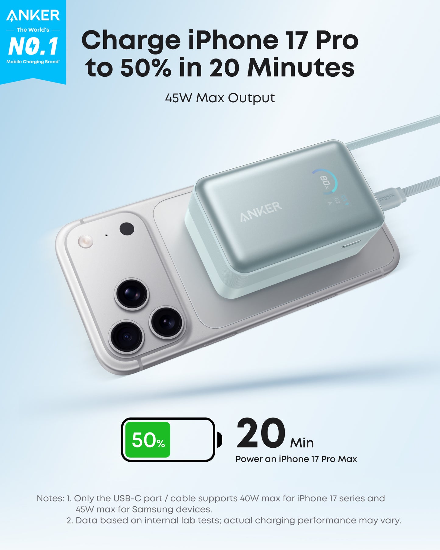 Anker Nano 移動電源（10K, 45W, 内置可伸縮充電線）