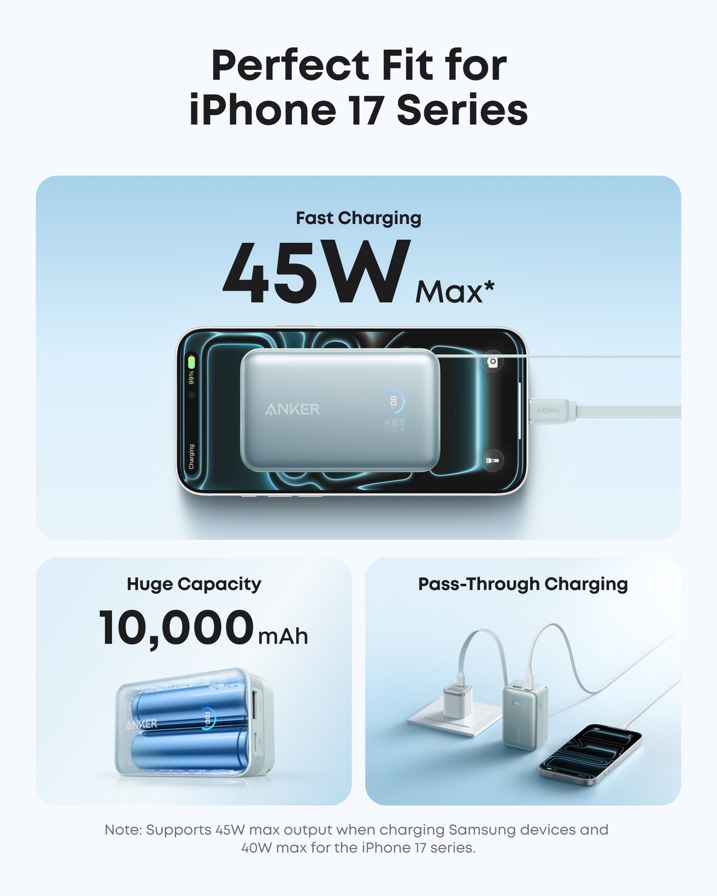 Anker Nano 移動電源（10K, 45W, 内置可伸縮充電線）