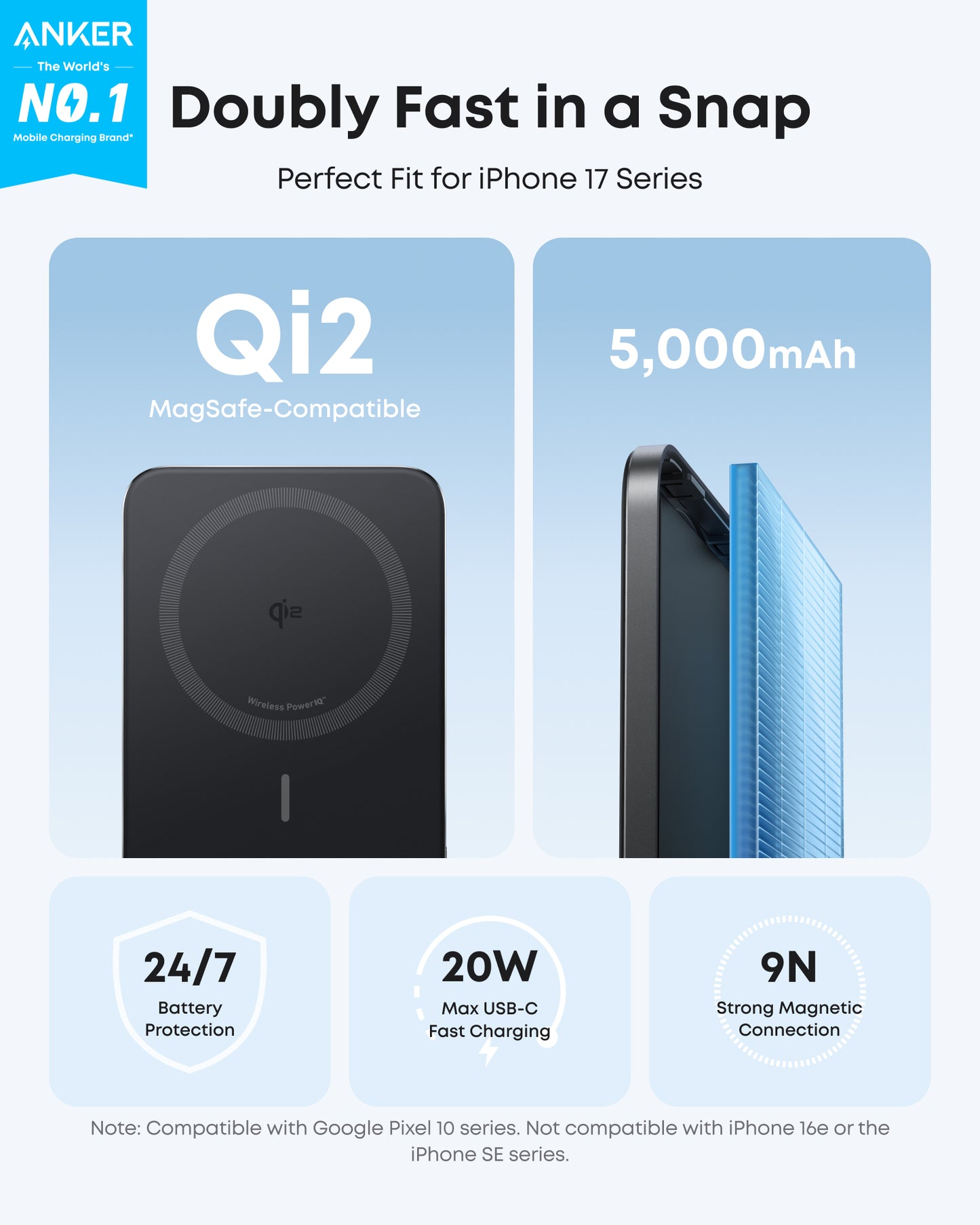 Anker 移動電源 Qi2 5K 15W