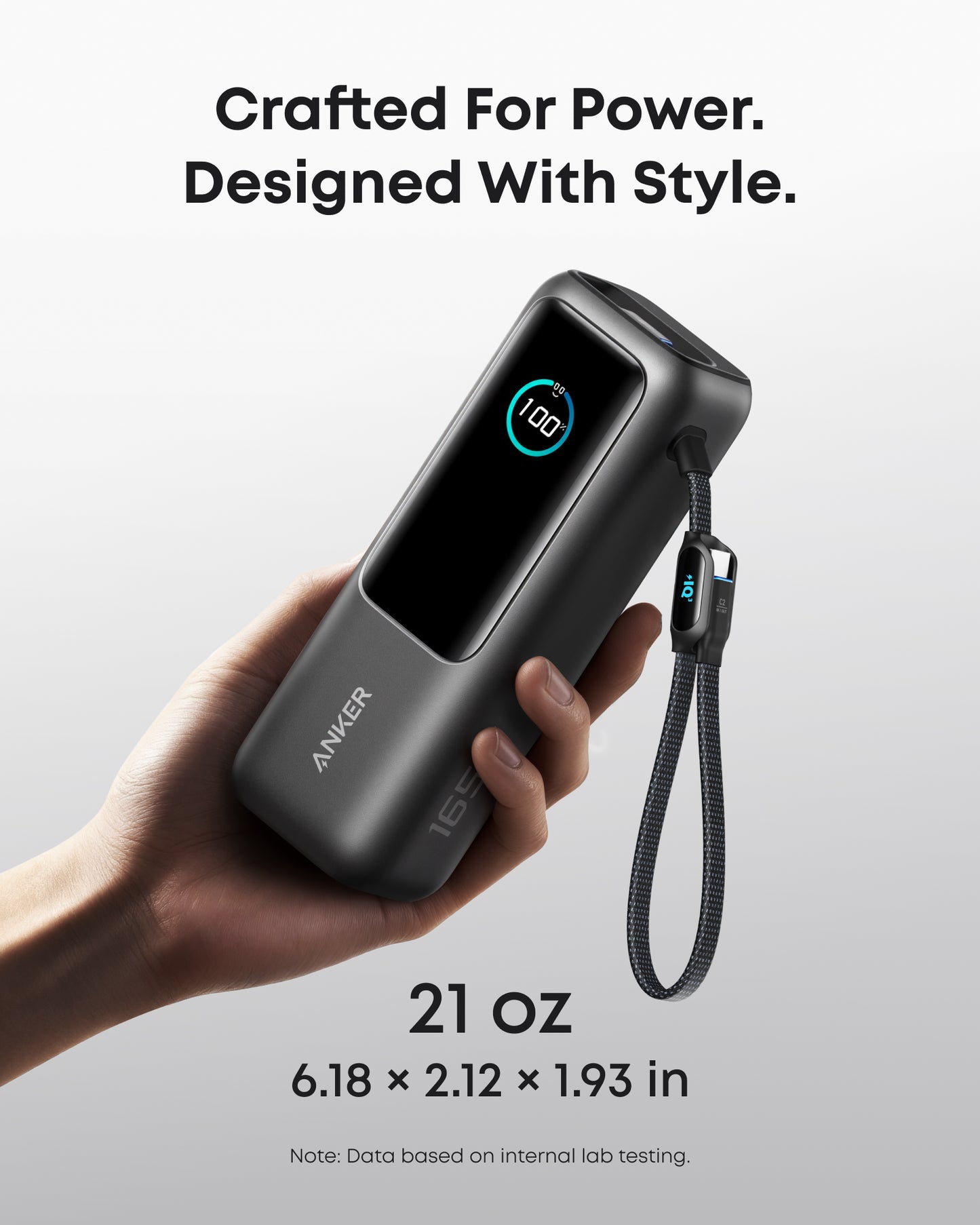 Anker移動電源（25K,165W,内置可伸縮充電線）