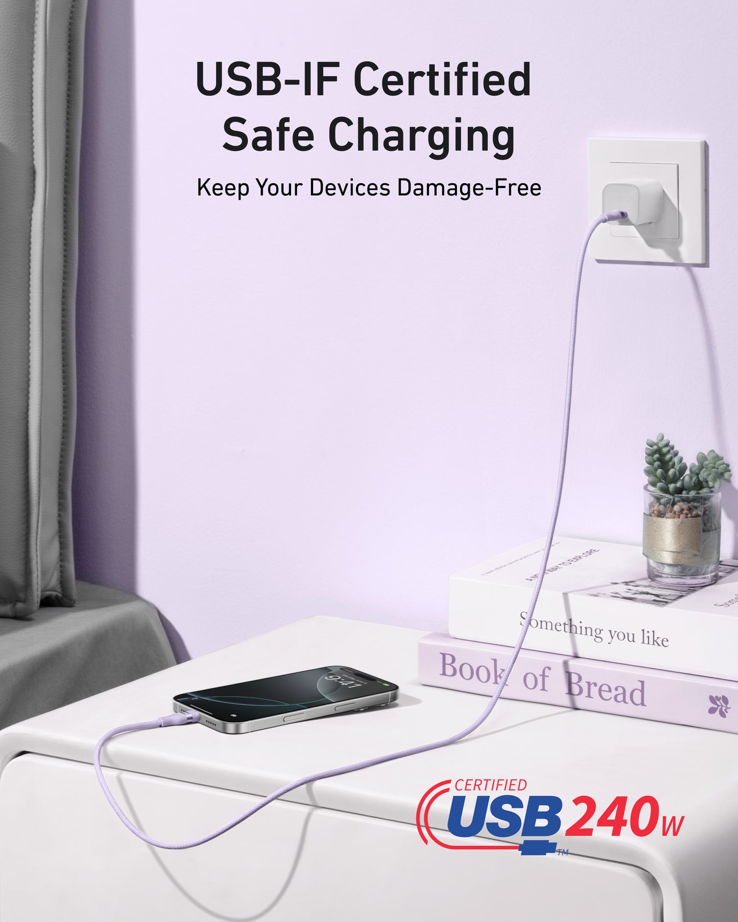 Anker USB-C to USB-C 數據線(0.9米)