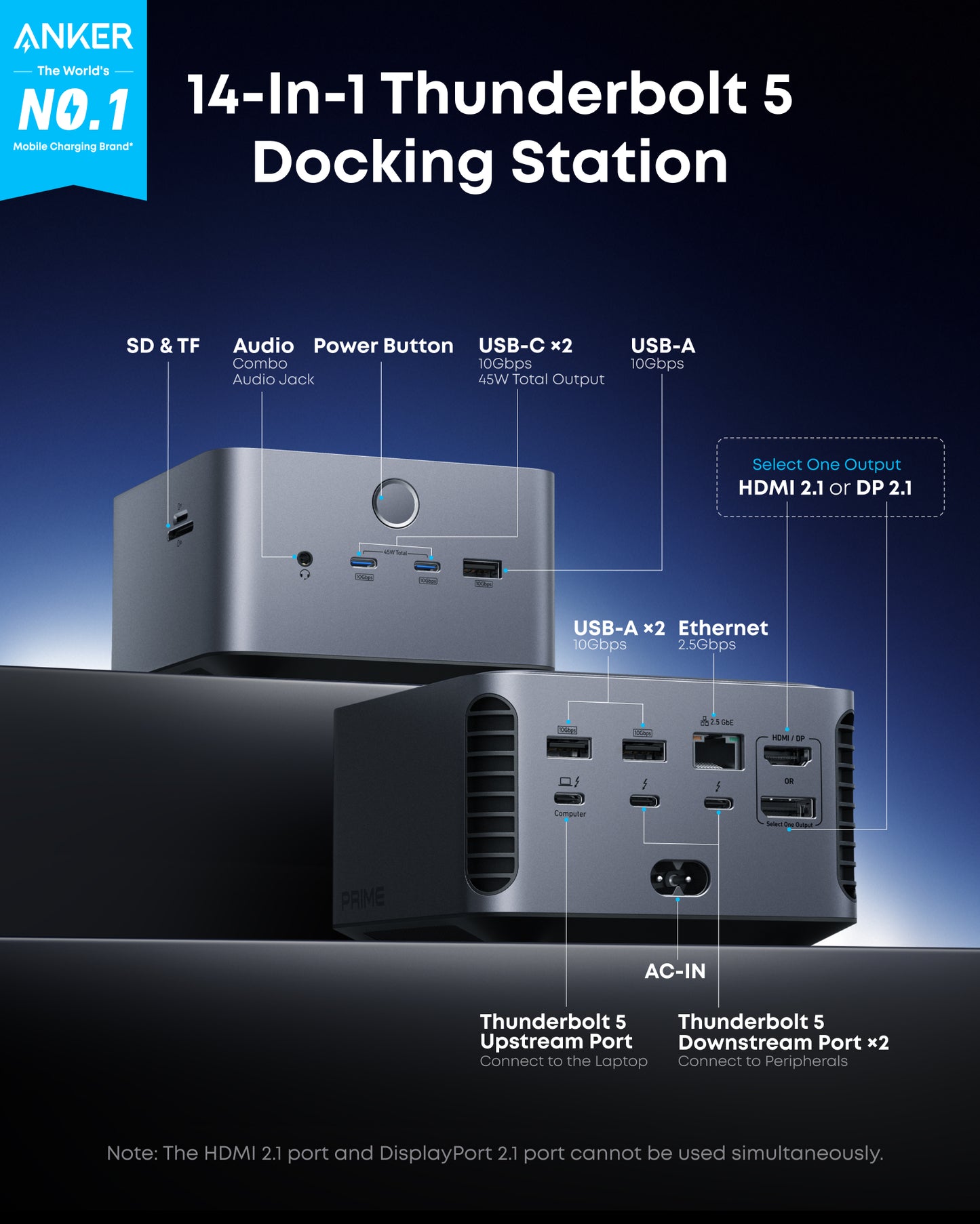 Anker Prime 14合1 Thunderbolt 5 擴展基座