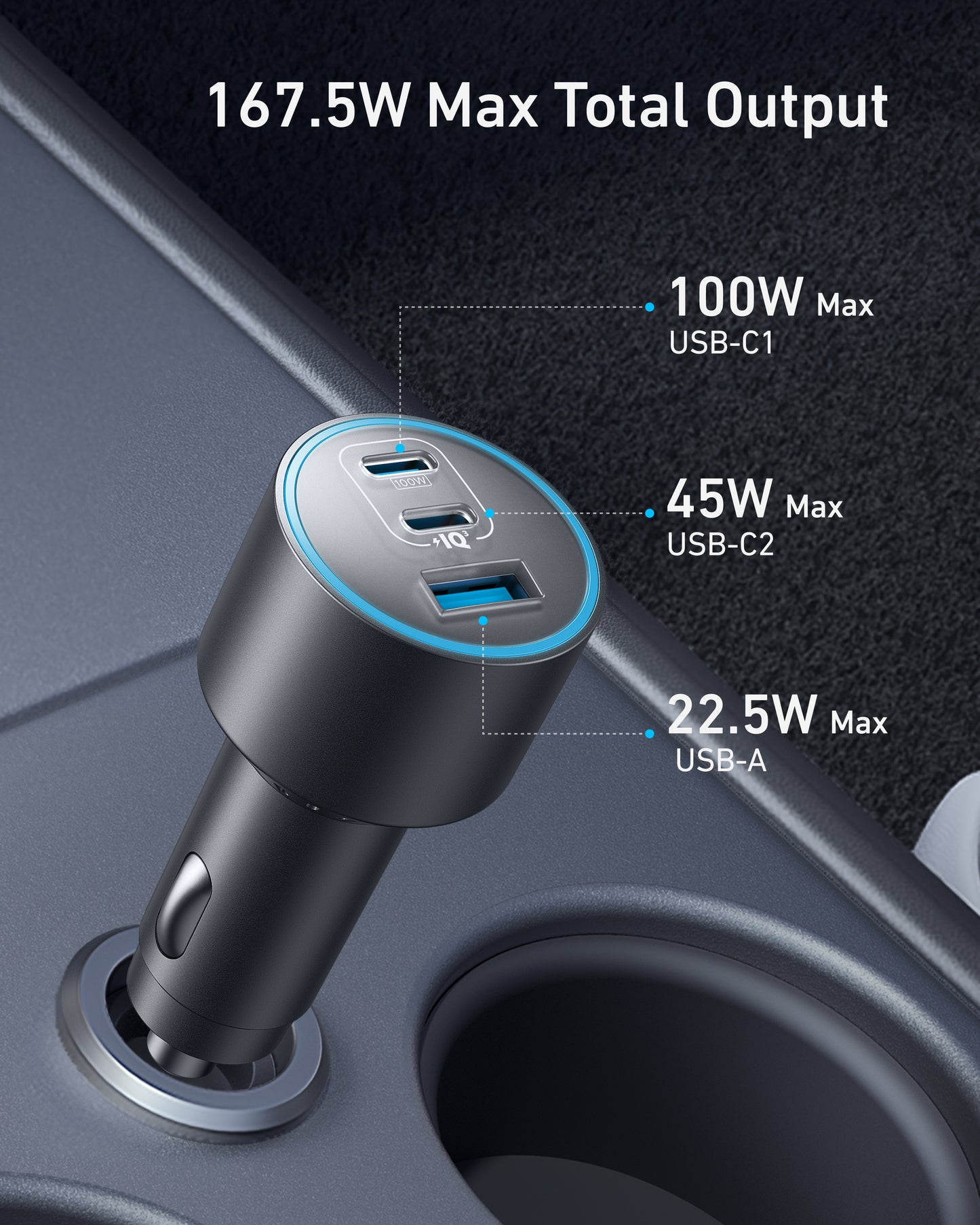 Anker 167.5W車載充電器(2C1A)