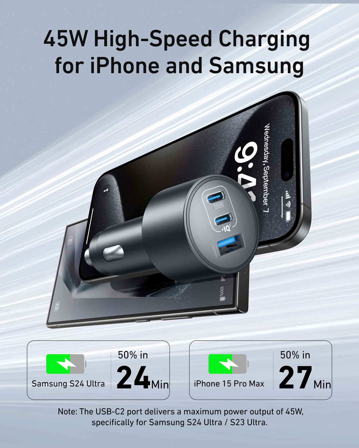 Anker 167.5W車載充電器(2C1A)