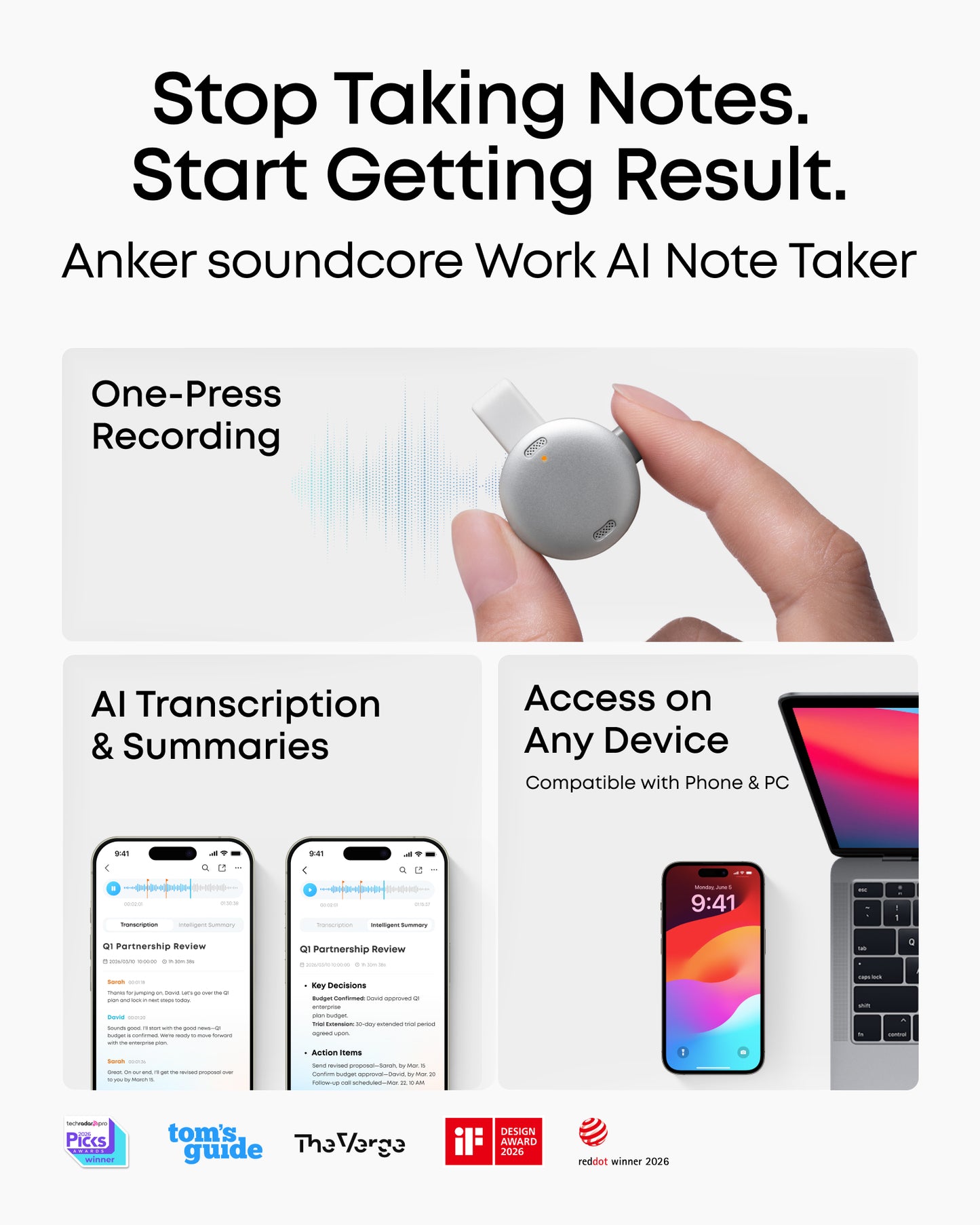 Anker Soundcore Work 智能錄音機